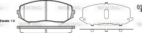 Гальмівні колодки пер. Suzuki Grand Vitara 05-15 (tociko) WOKING P13253.02