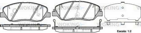 Тормозные колодки пер. Hyundai Santa FE 06- (mando) WOKING P13263.02 (фото 1)