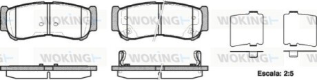 Тормозные колодки зад. H1/H200/Santa Fe (00-12) WOKING P13393.02