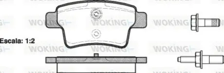 Колодки гальмівні (задні) Citroen C4 Picasso/Grand Picasso 06-13/Peugeot 408 10 WOKING P13413.00