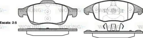 Колодки гальмівні (передні) Citroen Berlingo/Peugeot Partner 08 WOKING P13483.00