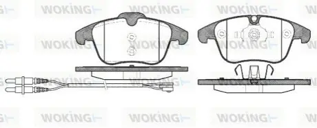 Колодки гальмівні (передні) Citroen C5 08-/Peugeot 407 04-/508 10-18 WOKING P1349301