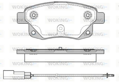 Тормозные колодки зад. с датчиком износа TOURNEO/TRANSIT 1.8-3.2 06-14 WOKING P13523.01