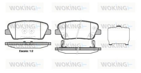 Тормозные колодки зад. Santa Fe II/III 06-/Sorento II/III 09- (mando) (117x48,3x15,5) WOKING P13743.02