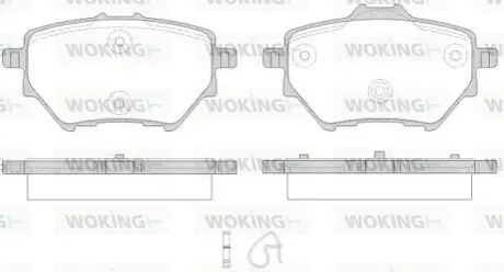 Колодки гальмівні (задні) Citroen C4/Berlingo/Peugeot 308/508/3008/Partner/Opel Combo 13 WOKING P1462300