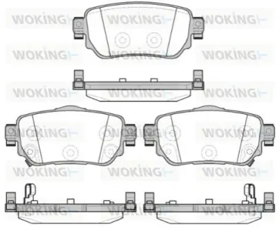 Колодки тормозные (задні) Renault Kadjar/ Koleos/ Nissan Qashqai/ X-trail 13-/ Leaf 17 WOKING P14823.02