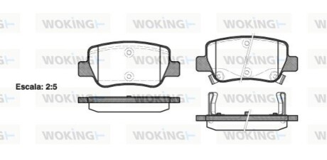 Тормозные колодки зад. Avensis (15-18) WOKING P15033.02