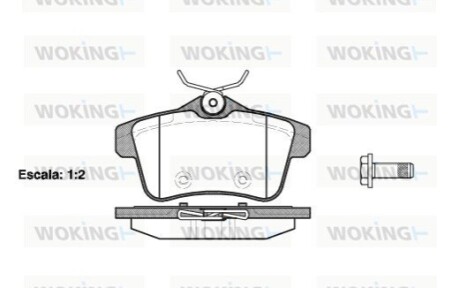 Тормозные колодки зад. Citroen C4 09-/Peugeot 3008 09- (TRW) WOKING P15183.00