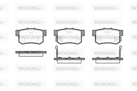 Тормозные колодки зад. Accord/Civic/CR-V/CR-Z/Integra (93-21) WOKING P2253.02