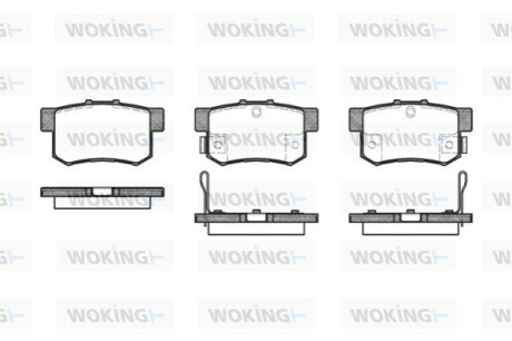 Тормозные колодки зад. Civic 98-/Accord 90-03 (Akebono) (47,8x88,9x14) WOKING P2253.32