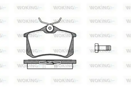 Колодки гальмівні (задні) VW Caddy III 04-/Peugeot 308 07-/Citroen C4 04 WOKING P3633.10