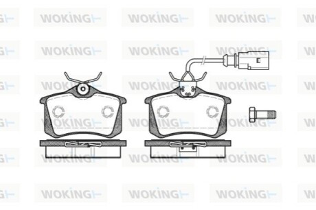 Гальмівні колодки зад. FORD GALAXY/SEAT ALHAMBRA/VW POLO/Т4 1.2-3.0 92-10 WOKING P3633.51