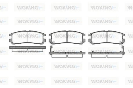 Гальмівні колодки зад. Galant/Pajero 87-12 (107.8*41.1*15.5) WOKING P3913.02 (фото 1)