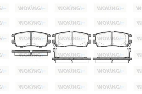 Тормозные колодки зад. Pajero II 94- (107.8*43.8*14) WOKING P5053.02