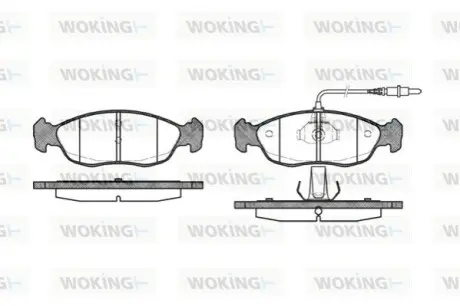 Колодки гальмівні (передні) Peugeot 306 93-01 (+датчики) WOKING P561302