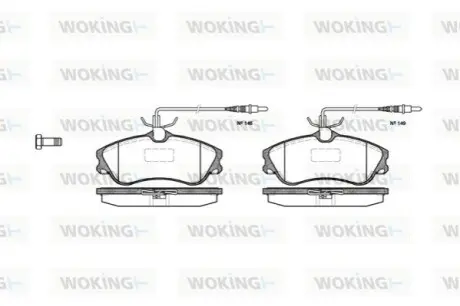 Колодки гальмівні (передні) Citroen Berlingo 96-11/Xsara/Peugeot 306 93-05/Partner 96-15 (+датчики) WOKING P734304