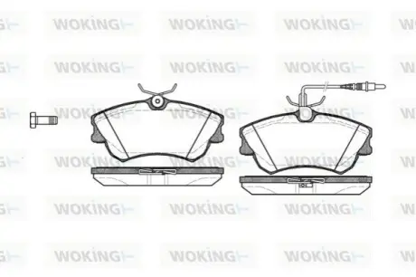 Колодки гальмівні (передні) Renault Espace III 96-02 (Lucas-Girling) (з датчиками) WOKING P738302