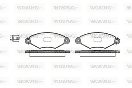 Колодки гальмівні (передні) Renault Kangoo 97-/Nissan Kubistar 03 WOKING P7433.00