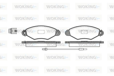 Тормозные колодки пер. Kangoo 1.2-1.6 97- (Bosch) (с датчиком) WOKING P7433.01