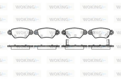 Гальмівні колодки зад. Astra G 98-05 (Bosch) WOKING P7853.02