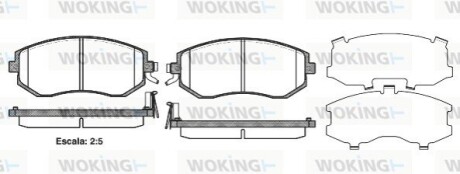 Гальмівні колодки пер. Subaru Impreza 02-/Forester 02- (akebono) WOKING P8513.04