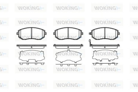 Гальмівні колодки пер. Subaru Impreza 02-/Forester 02- (akebono) WOKING P8513.11