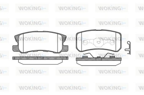 Тормозные колодки зад. 4007/4008/ASX/C4 1.6-3.0 04-21 WOKING P9033.02 (фото 1)