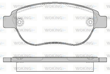 Тормозные колодки пер. Berlingo/Partner 01-/Doblo 03- (136,8x57,6x19,3) WOKING P9413.00