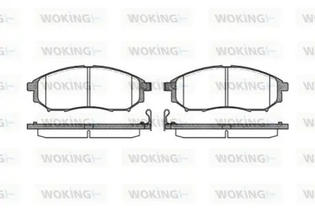 Тормозные колодки пер. QX50/Q70/Q60/Navara/Qashqai/Murano/Pathfinder/Koleos 01- WOKING P9523.14