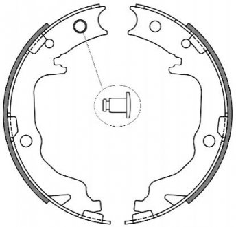 Колодки ручного тормоза C4/CALIBER/PATRIOT/COMPASS/OUTLANDER II/LANCER VIII/4008 1.6-2.7 08- WOKING Z4641.00 (фото 1)