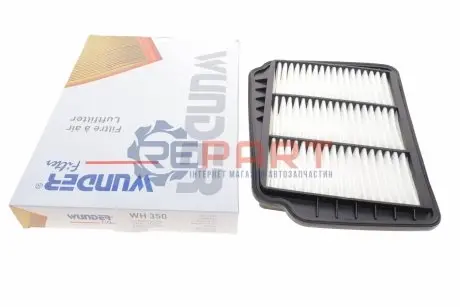 Фото Фільтр повітряний Chevrolet Lacetti/Daewoo Nubira 1.4-1.8 03- WUNDER FILTER (WH 350) зображення 1