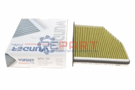 Фільтр повітря (салону) VW Caddy 1.9TDI 03- (угольный) - WPK 109 WUNDER FILTER WPK109 (фото 1)