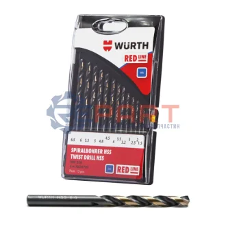 Набір сверел по металу HSS, RED LINE, DIN338, 1,5-6,5mm, 13пр WURTH 0624701 Купити в Україні