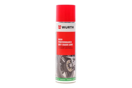 Смазка для цепей мотоциклов DRY CHAIN LUBE (500ml) Прозрачная/на восковой основе WURTH 089301513