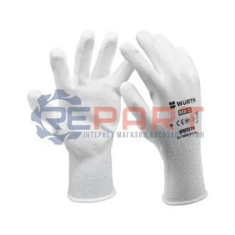 Рукавиці захисні White PU, розмір 11, 12 пар в упаковці, RED LINE {арт. } WURTH 0899401111012 Купити в Україні