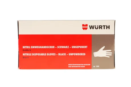 Рукавиці нітрилові (S) (чорні) WURTH 0899470100