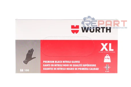 Рукавиці захисні одноразові нітрил, чорні, р. XL WURTH 0899470400