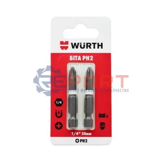 Біта PH2, 1/4IN, L50мм, 2шт. в блістері {арт. } WURTH 1614176692902 Купити в Україні