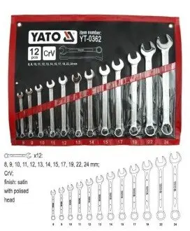 Набор ключей комбинированных YATO YT-0362