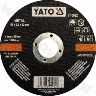 Круг отрезной по металлу YATO YT5923