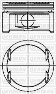 Поршень с кольцами и пальцем OPEL Omega B 2.6 (размер отв.. 83.2 / STD) (Y 26 SE) YENMAK 31-03797-000