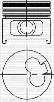 Поршень з кільцями і пальцем (размір отв. 82.50/STD) OPEL Astra F/G, Vectra A (1,7D/DR, X1,7DTL) YENMAK 31-03799-000 Купити в Україні