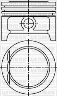 Поршень с кольцами і пальцем (размер отв. 77.60/STD) OPEL Astra F/G, Corsa, 1,4 (X 1,4 XE, NC,NE,NZ) YENMAK 31-03808-000 Купити в Україні