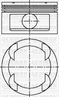 Поршень с кольцами і пальцем (размер отв. 86,00/STD) OPEL Omega B 3.0 (6цл.) (X 30 XE) YENMAK 31-03812-000 Купити в Україні