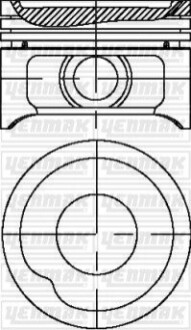 Поршень з кільцями та пальцем (розмір отв.. 77.60/STD) OPEL Astra F, Corsa, Combo 1,4 (1.4 NV, C1.4 NZ) YENMAK 31-03819-000 (фото 1)