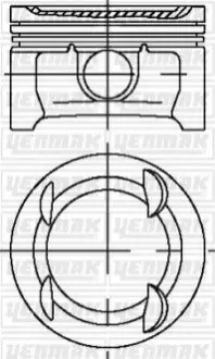 Фото Поршень с кольцами і пальцем CHEVRALET Aveo 1.4 (размер отв. 73.4 / STD) (A14XER) YENMAK (31-03913-000) зображення 1