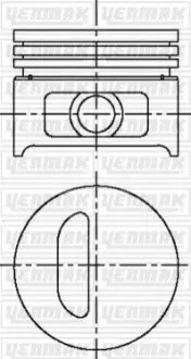 Поршень с кольцами і пальцем (размер отв. 75.8 / STD) RENAULT Clio, 1,2 -98 (4ц.) (E5F A 710 / E7F 708) YENMAK 31-03914-000 Купити в Україні