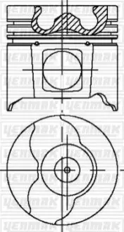 Фото Поршень Renault Megane II/Laguna II 1.9dci 01-07 (80.01mm/STD) YENMAK (3104183000) зображення 1