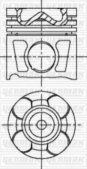 Поршень с кольцами і пальцем (размер отв. 83.00/STD) OPEL Astra J 2.0CDTI -15 (4цл.) (A 20DTH) YENMAK 31-04197-000 Купити в Україні
