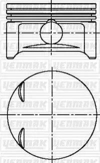 Поршень з кільцями та пальцем OPEL Astra G 1.2 (розмір відп... 72.5 / STD) (X 1.2 XE) YENMAK 31-04213-000 Купити в Україні